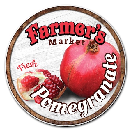 Farmers Market Pomegranate Circle Vinyl Laminated Decal